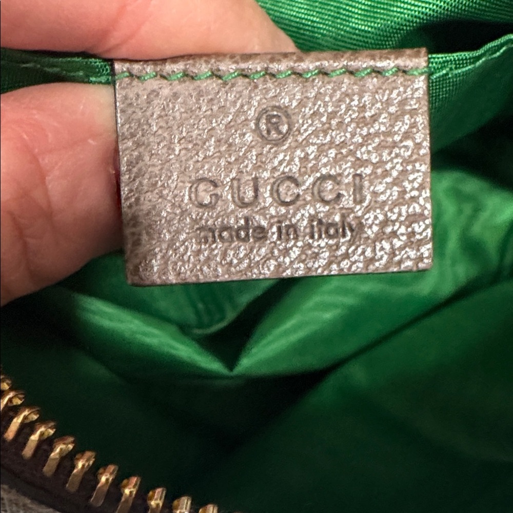 Cosmetic Bag Gucci Ophidia GG Supreme Brown Coated Canvas Large Gold NEW - Picture 5 of 12